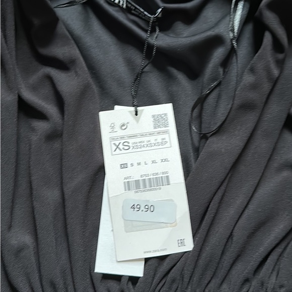 Zara Black Draped Dress XS - Picture 6 of 6